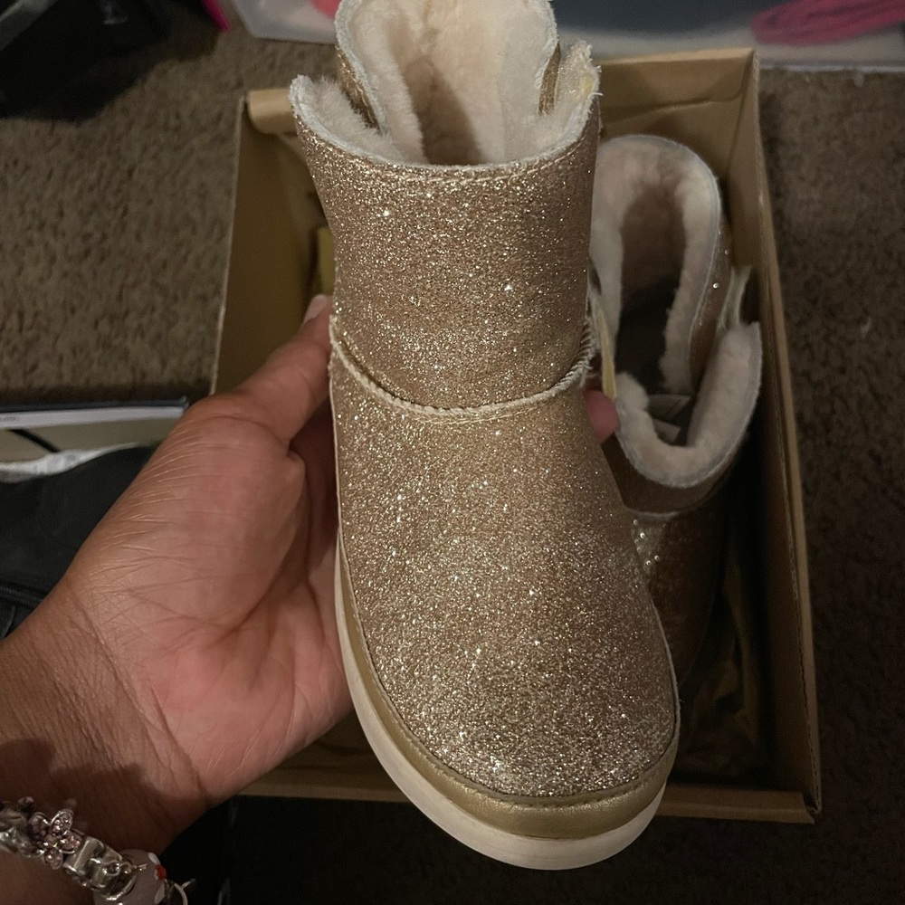 Gold glitter ugg boots